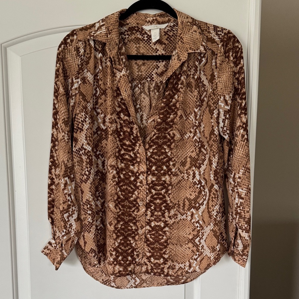 H&M Brown Snake Print Women's Top